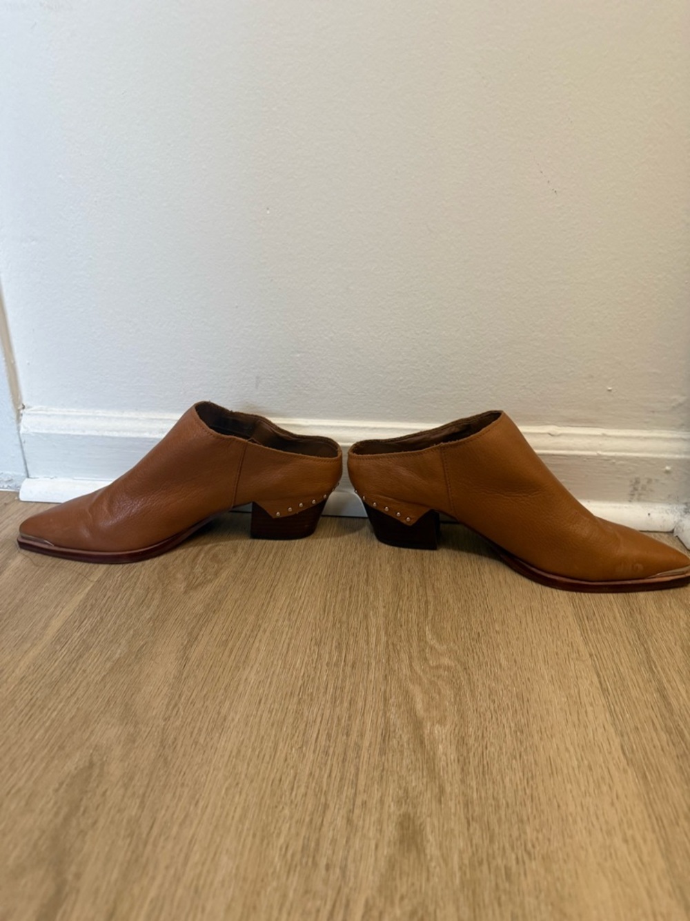 Dolce Vita Tan Leather Slip-On Mules